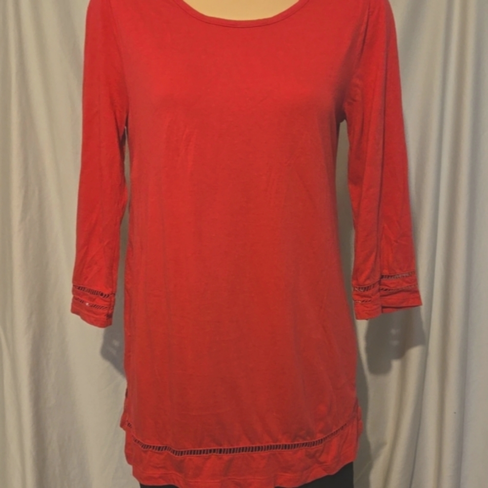 Karen Scott lattice trim top, tunic